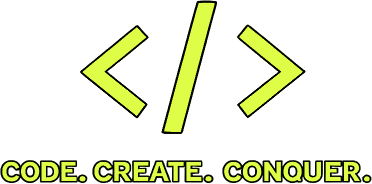 Code Create Conquer neon CodeVibr tag sign